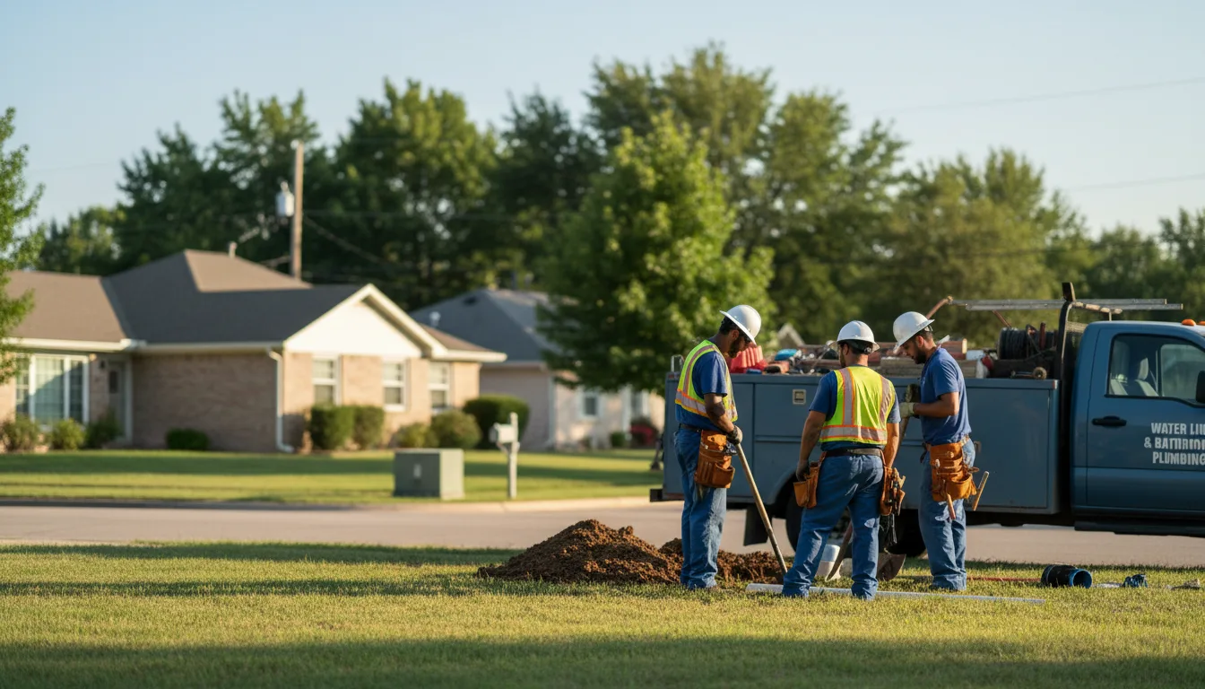Residential water line and bathroom plumbing service in Oak Ridge, LA